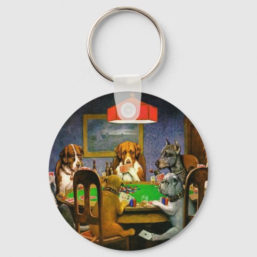 Dogs Playing Poker Sleutelhanger (Voorkant)