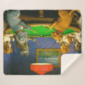 Dogs Playing Snooker Billiards Fun Spoof Sherpa Deken (Voorkant (horizontaal))