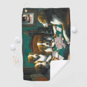 Dogs Plays Mah Jongg Golf Towel Golfhanddoek (Insitu)