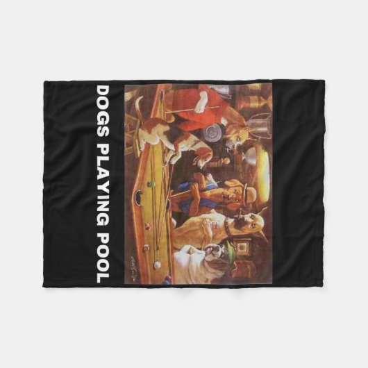 Dogs Pool Art Work Puppy Snooker Pocket Fleece Deken (Voorkant (Horizontaal))