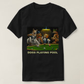 Dogs Pool Art Work Puppy Snooker Pocket T-shirt (Design voorkant)
