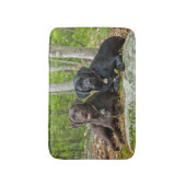 Dogs Puppies Black Lab Chocolate Labrador Retrive Badmat (Voorkant Verticaal)