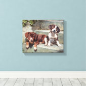 Dogs Puppies  Canvas Afdruk (Insitu (Houten vloer))