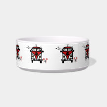 Dogs Rock Hippie Bus Pet Bowl