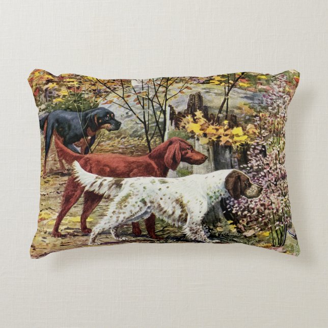  Dogs Setter Trio Decoratief Kussen (Voorkant)