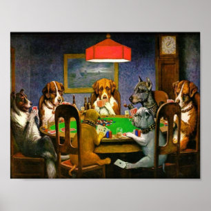 DOGS SPEELT POKER EEN Vriend die Cassius Marcel no Poster