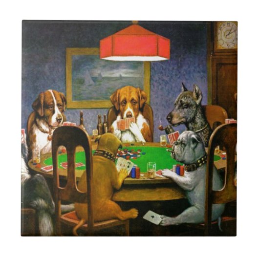 Dogs Spelling Poker Tegeltje (Voorkant)