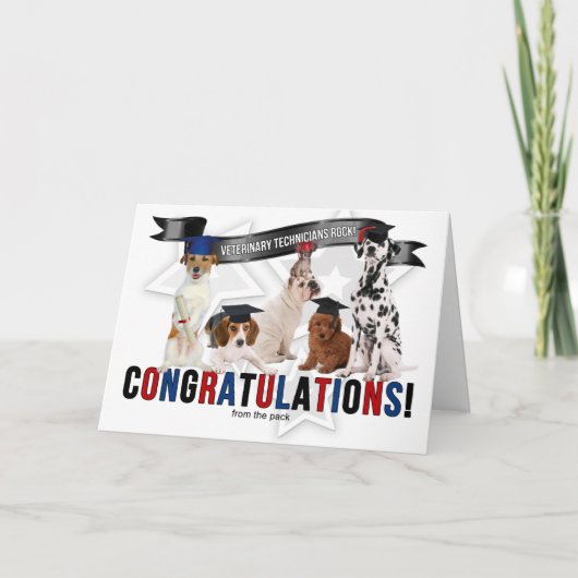 DOGS Vet Tech RVT Afstuderen Gefeliciteerd Kaart (Voorkant)