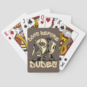 DOGS VÓÓR DUDES-cadeau voor grappige hondenbeagles Pokerkaarten
