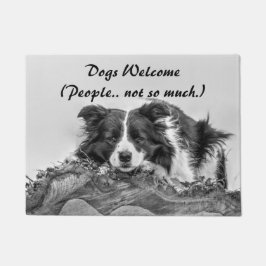 Dogs Welcome Funny Quote Border Collie Deurmat