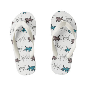 Dogs White Botten Graffiti Style Kinder flip flop