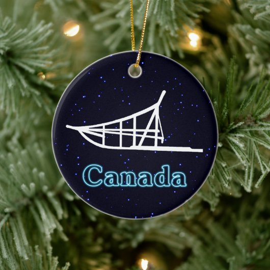 Dogsled Keramisch Ornament (Boom)