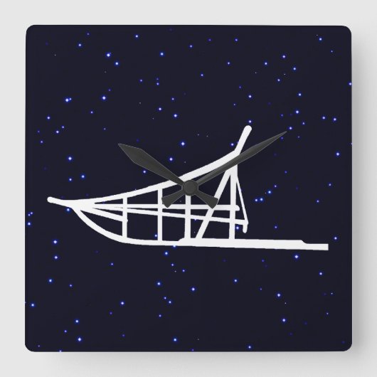 Dogsled Vierkante Klok (Voorkant)