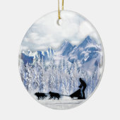 Dogsledding Keramisch Ornament (Links)