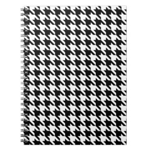 Dogtooth, Houndstooth-patroon in zwart-wit Notitieboek