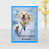 Dogtor Checking On You Get Well Card ST-3 Kaart (Gele Bloem)