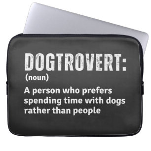 Dogtrovert Definitie Grappige Introverte Hond Oude Laptop Sleeve