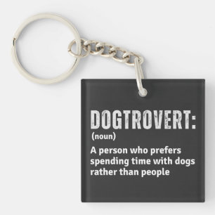 Dogtrovert Definitie Grappige Introverte Hond Oude Sleutelhanger