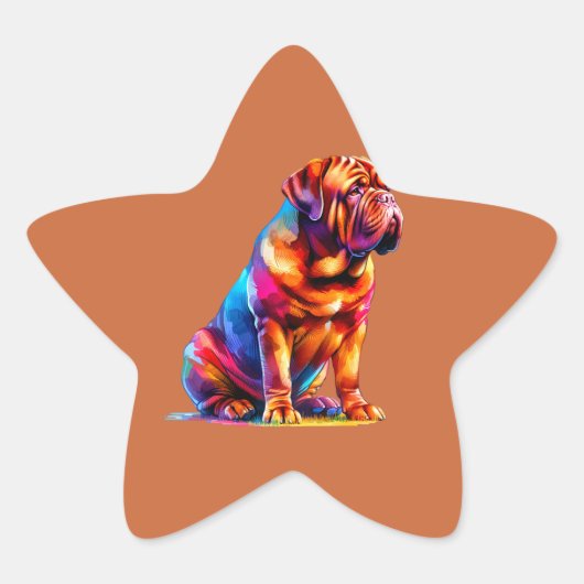 Dogue de Bordeaux Dog Ster Sticker (Voorkant)
