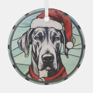 Dogue de Bordeaux Glas in Lood Kerstmis Ornament