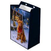 Dogue de Bordeaux Holiday Medium Cadeauzakje (Achterkant Gekanteld)