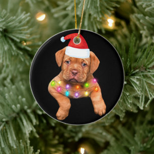 dogue de bordeaux kerst decor voor hondenliefhebbe keramisch ornament