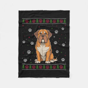 Dogue De Bordeaux Kersttrui Xmas Pet Dog L Fleece Deken