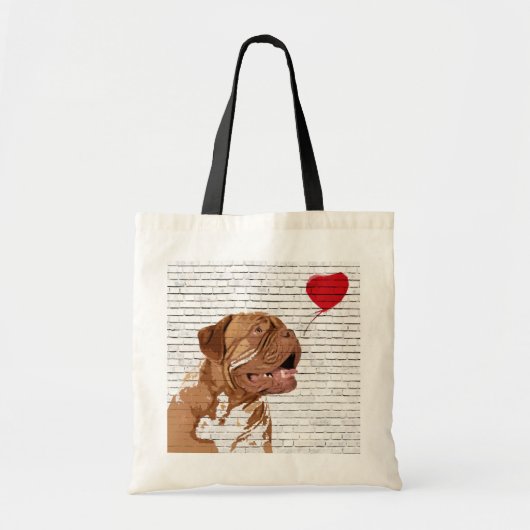 Dogue De Bordeaux Love Balloon Canvas tas (Voorkant)