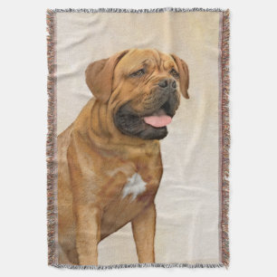 Dogue de Bordeaux Painting - Cute Original Dog Art Deken
