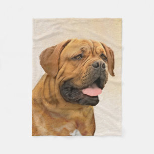 Dogue de Bordeaux Painting - Cute Original Dog Art Fleece Deken