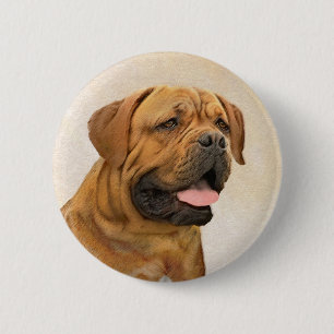 Dogue de Bordeaux Painting - Cute Original Dog Art Ronde Button 5,7 Cm
