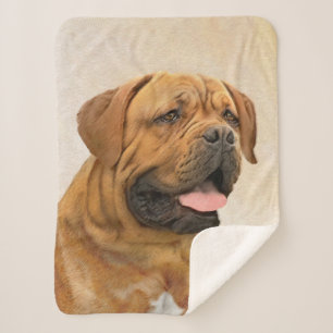 Dogue de Bordeaux Painting - Cute Original Dog Art Sherpa Deken