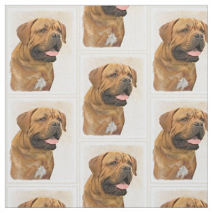 Dogue de Bordeaux Painting - Cute Original Dog Art Stof