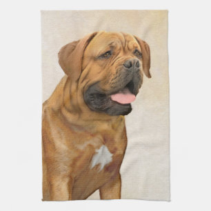 Dogue de Bordeaux Painting - Cute Original Dog Art Theedoek