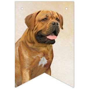 Dogue de Bordeaux Painting - Cute Original Dog Art Vlaggetjes