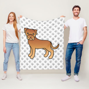 Dogue De Bordeaux Schattige Cartoon Hond Fleece Deken