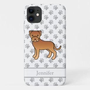 Dogue De Bordeaux Schattige Cartoon Hond & Naam iPhone 11 Hoesje