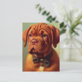 Dogue de Bordeaux Schilderij Briefkaart (Staand voorkant)