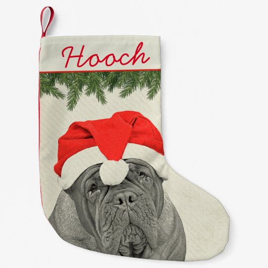 Dogue de Bordeaux  Style Kleine Kerstsok (Voorkant)