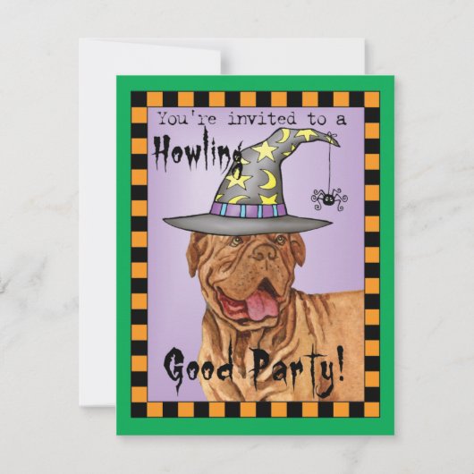 Dogue de Bordeaux Witch Invitation (Voorkant)