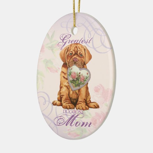 Dogue Heart Mam Keramisch Ornament (Links)