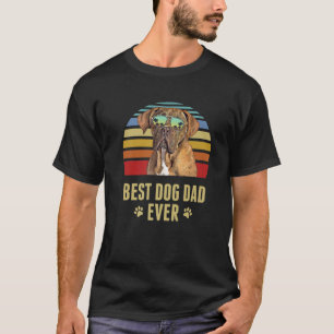 Dogues de Bordeaux Best Dog Dad ever Retro Sunset T-shirt