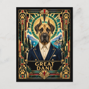 Doguitis, Deens hondenras in Art Deco-stijl Briefkaart