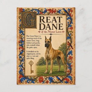 Doguitis, Middeleeuwse Bestiarium Kunst Briefkaart