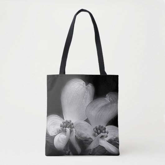 Dogwood Blossom in zwart-wit Draagtas (Voorkant)