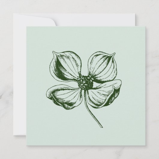 Dogwood Blossom Wedding Invitation Kaart (Voorkant)