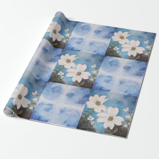 Dogwood Fantasy gift wrappapier Cadeaupapier (Uitgerold)