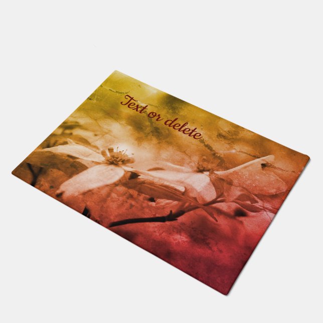 Dogwood Flower Black and White  Deurmat (Schuin)