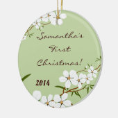 Dogwood Flower Floral Personalized Name Ornament (Links)
