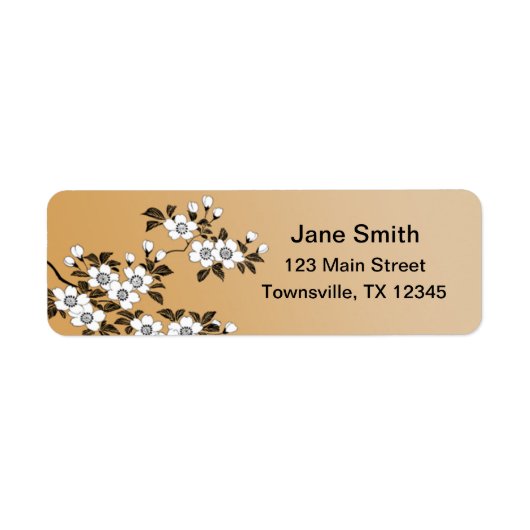 Dogwood Flowers Etiket (Voorkant)